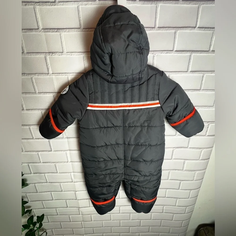 DKNY Kids One Piece puffer coat jacket snowsuit - Dark Gray/size 12months